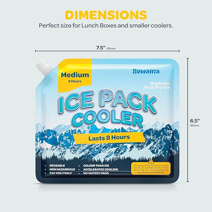 Reusable Ice Packs for lunch Boxes, Coolers (18 Pack) Ice Pack for Outdoor Activities Like Camping & Travel - keep drink & Food Cold Up to 48 Hours with No Mess of Melting Ice.