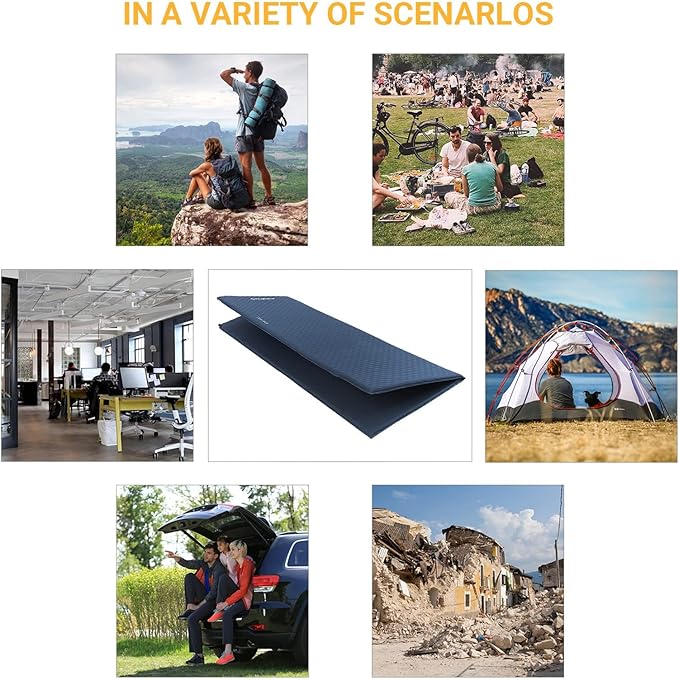 KingCamp Self-Inflating Camping Sleeping Pad for 2 Adults Foldable Foam Sleeping Pad for Single and Double Camping & Travel Outdoors