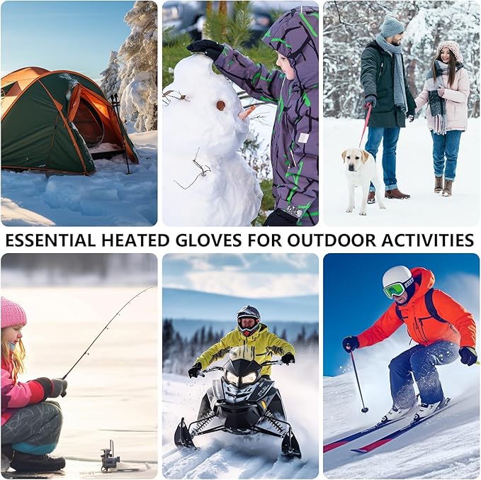 Heated Gloves for Men, New pgradepgraded Rechargeable 6000mAh Heated Gloves, Touchscreen Waterproof Heating Gloves for Winter Outdoor Work Skiing Hiking Camping