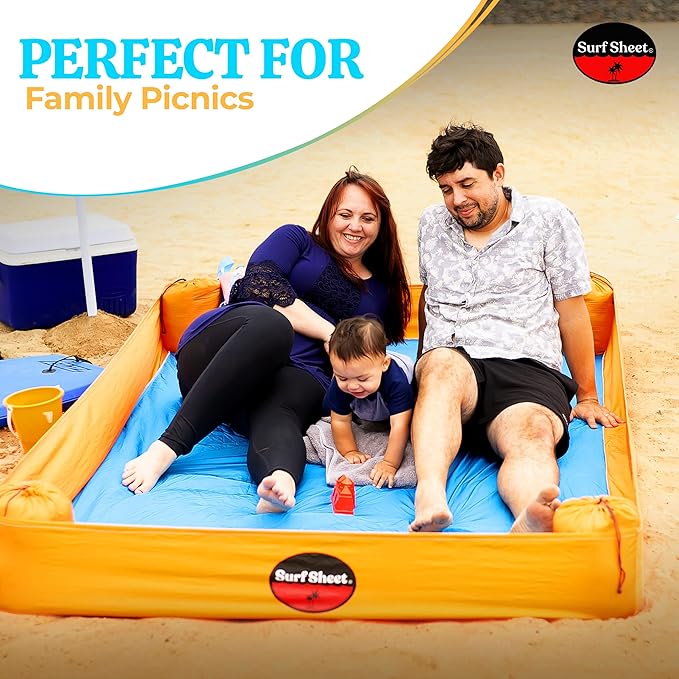 Sandproof Beach Blanket - Oversize Large Outdoor Picnic Blanket for Beaches & Camping - Portable Family Beach Blanket Waterproof Sandproof for Parks, Travel, Vacation Essentials (Yellow)