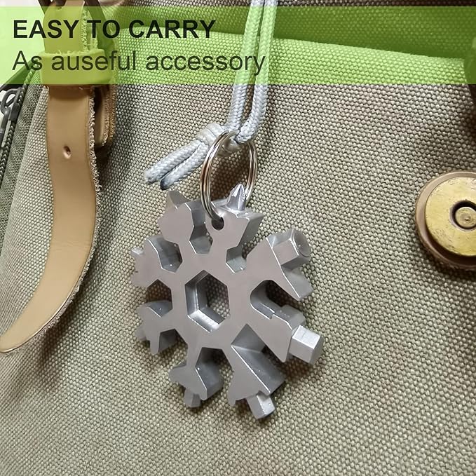 Snowflake Multitool 2PCS 18 in 1 Stainless Steel Snowflake Multi Tool, Stocking Stuffers for Men, Cool Gadgets for Outdoor Travel Camping Daily