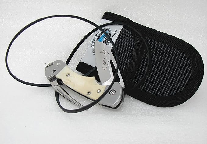 With BONUS LEATHER STRAP AF377 Generation 2 Bone Handle Crew Professional Rigging Knife With BONUS Leather Lanyard Strap