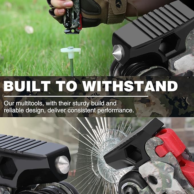 FLISSA Multitool, 18 in 1 Camo Multitool Pliers with Fire Starter, Window Breaker, Whistler, Stainless Steel EDC Gear with Sheath - Perfect for Survival, Simple Repair, Outdoor, Camping