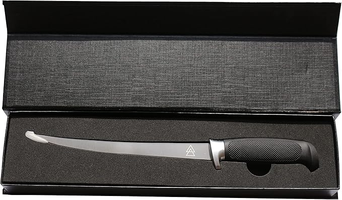 Bushcraft Fillet Knife, 12.25 Inch Fillet Knife for Fish, Fixed Blade Fish Fillet Knife, 440C Hardened Stainless Steel Boning Knife by Kratos - ZF1F