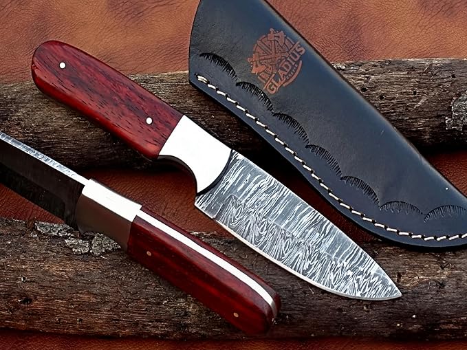| Viking Heritage Skinner Knife – Expertly Crafted with Damascus steel for Precision Hunting and Field Dressing: Embrace the Timeless Elegance of Craftsmanship with this Razor-Sharp
