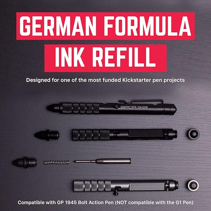 GPCA - GP22 Ink Refill Cartridges for Gel Pens, Designed for Gel Pens Medium Point Size, 3-Pack Pen Refills, Use with GP 1945 Pens and Short Pens, Black