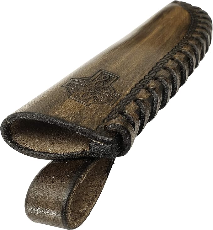 Toferner Hand Forged Knife Volute with Sheath, Vintage Knife for Antique Collection, Genuine Leather Case, Hardened Blade, Hand Made Craft, Gift Idea for Men (Brown)