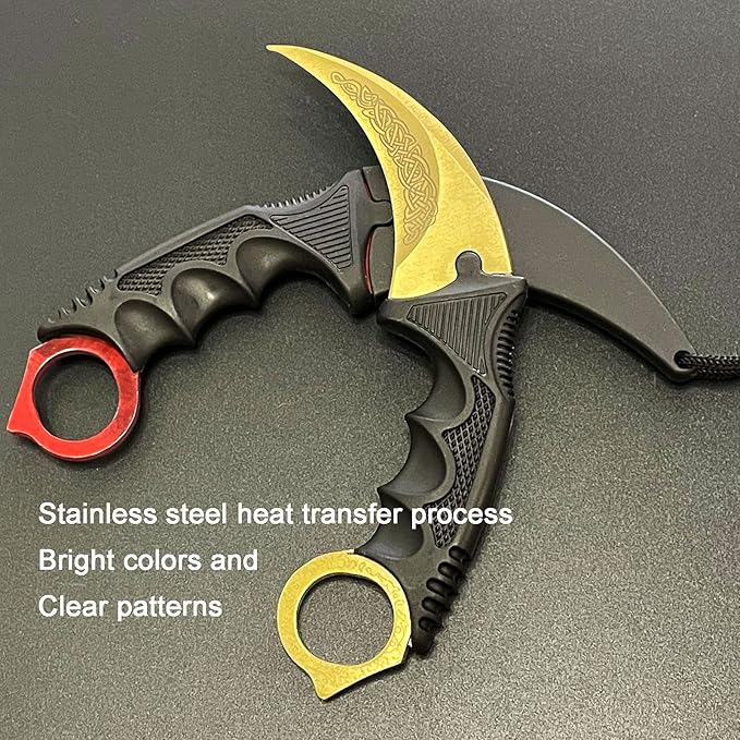 Karambit Knife Trainer No Offensive Karambit Trainer Stainless Steel Practice Training Knife Karambit Knife with Sheath for Beginner 100% Safe Practice Knives Trainer Tool (Legend)