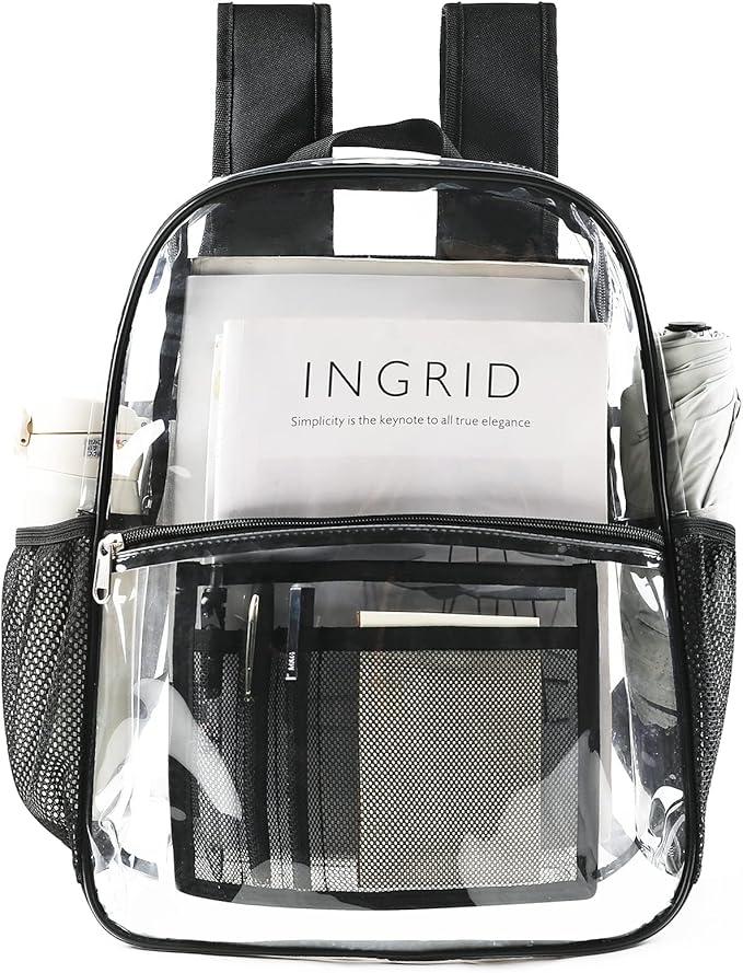 USPECLARE Clear Backpack for Stadium Approved 12×6×12, Water proof Clear Bag for Stadium Events and Concert Work Sport Event