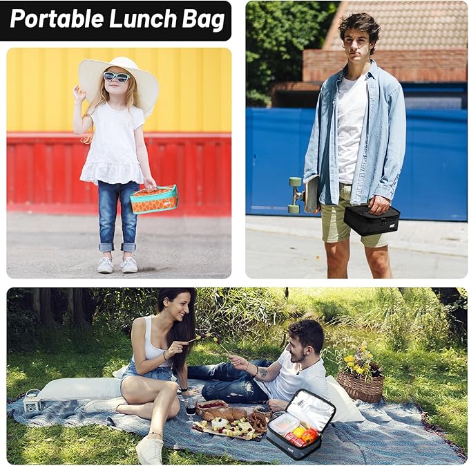 MIER Portable Thermal Insulated Cooler Bag Mini Lunch Bag for Kids, Orange