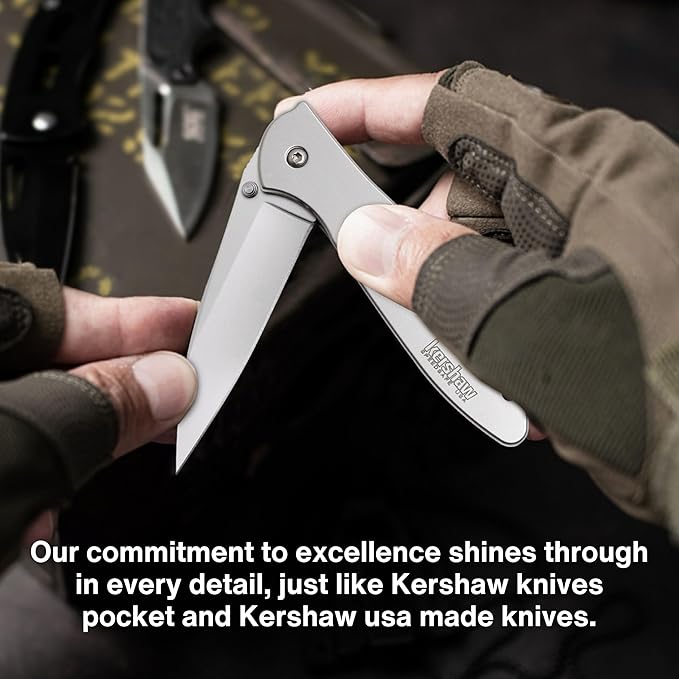 Worldwide Nutrition Bundle: Kershaw Leek Pocket Knife, 3" 14C28N Stainless Steel Drop Point Blade, Spring Assisted Knife, Folding EDC