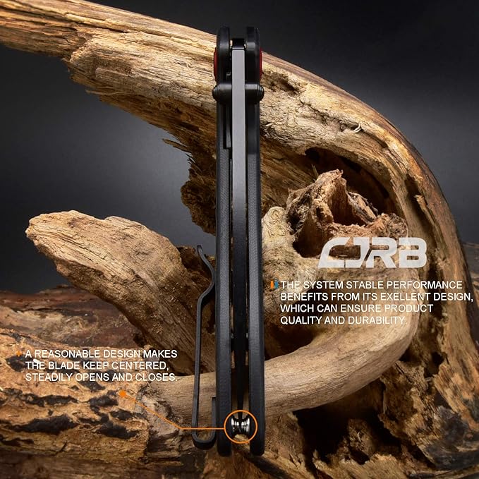 CJRB CUTLERY Folding Knife Feldspar(J1912) AR-RPM9 Powder Steel Black PVD Blade Carbon fiber Handle Pocket Knife EDC Knife, Carbon Fiber Handle