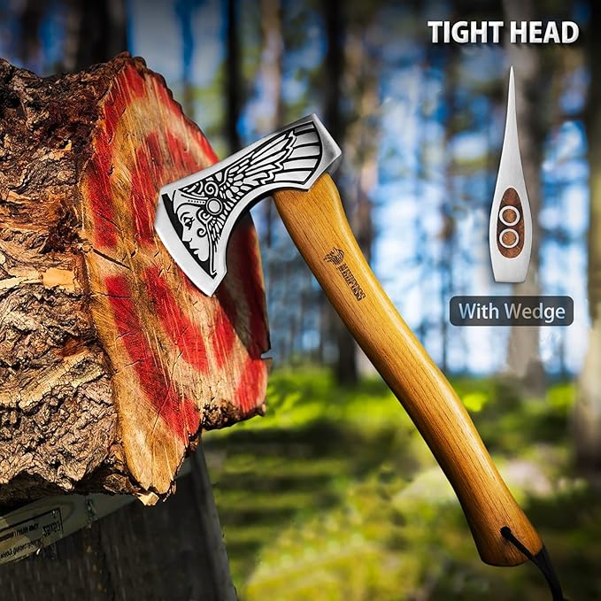 NedFoss 13" Valkyrie Throwing Axes 2 Pack, Axe Throwing Game for Backyard for Adults, Professional Viking Throwing Hatchets and Tomahawks Set with Wooden Handle for Competition and Outdoor Recreation