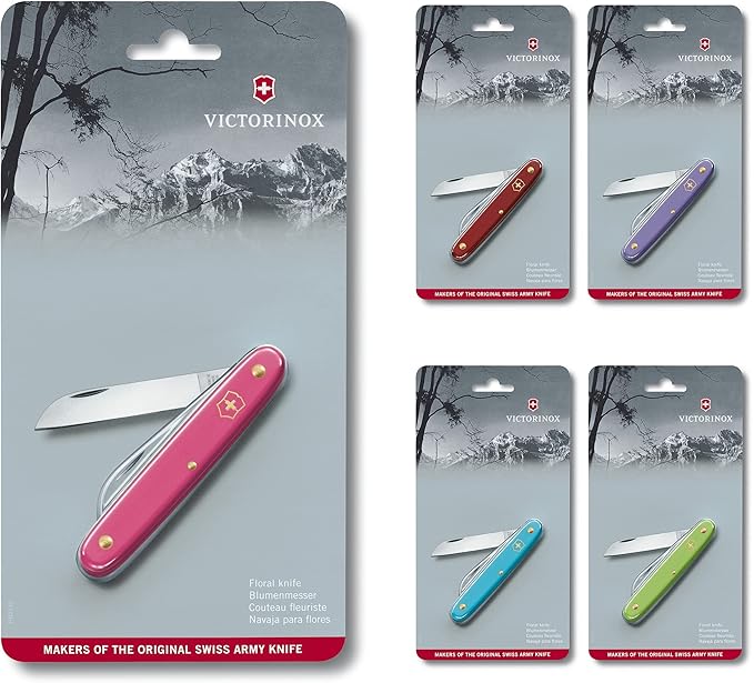 Blumenmesser, gerade Klinge, 55 mm, pink, Blister