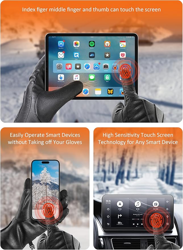 Heated Glove Liners, Rechargeable Electric Battery Operated Heated Gloves for Men Women Thin Hand Warmers for Work Skiing Hunting Fishing Arthritis