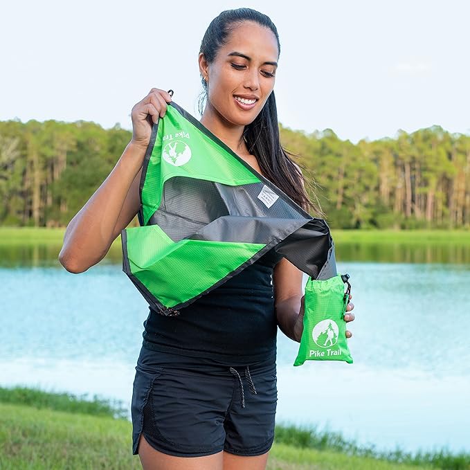 Pocket Blanket -Compact Picnic Blanket (60"x 56") - Sand Proof Beach Blanket / 100% Waterproof Ground Cover. Great Outdoor Blanket for Hiking, Camping, Picnics, Travel and Beach Trips!