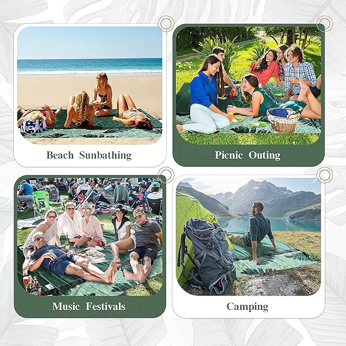 Beach Blanket Waterproof Sandproof, Picnic Blanket, Large Beach Mat 4-7 Adults, Lightweight Durable Sand Free Mat Quick Drying for Beach Travel Camping Hiking Picnic 79"x79"