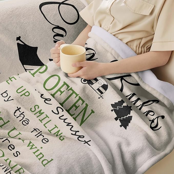 Camping Blanket, Camping Gifts, Best Gifts for Rv Owners, Camping Gifts for Women,Men, Kids, Rv Gifts, Gifts for Camping Lovers,Camping Essentials, Camping Accessories, Camping Throw Blanket 60inx50in
