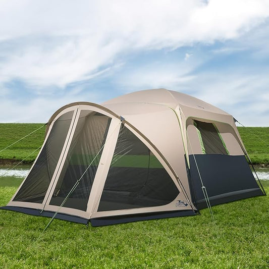 Tents for Camping 6 Person Camping Tent with Screen Porch, Weatherproof Large Cabin Tent with Rainfly and Carry Bag, Family Tent for Outdoor Camping and Backyard