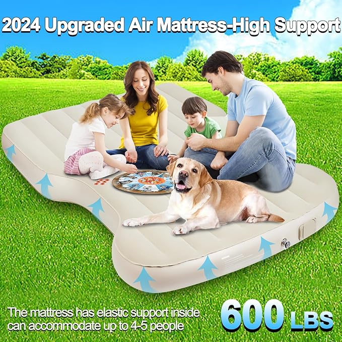 Car Mattress for Tesla Model Y 2024-2020, Self-Inflating Model Y Camping Mattress with Wireless Pump, Portable and Comfortable Tesla Model Y Accessories 2024 2023 2022 2021