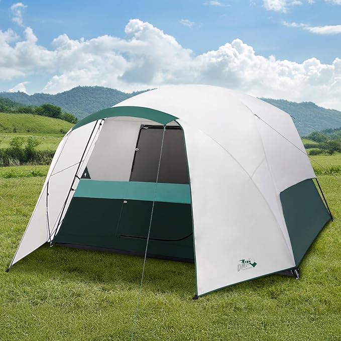 Tents for Camping 6/8/10/11 Person Large Camping Tent with Porch Big Tent with Rainfly & Reflective Windproof Rope Portable with Carry Bag for Family Camping & Hiking