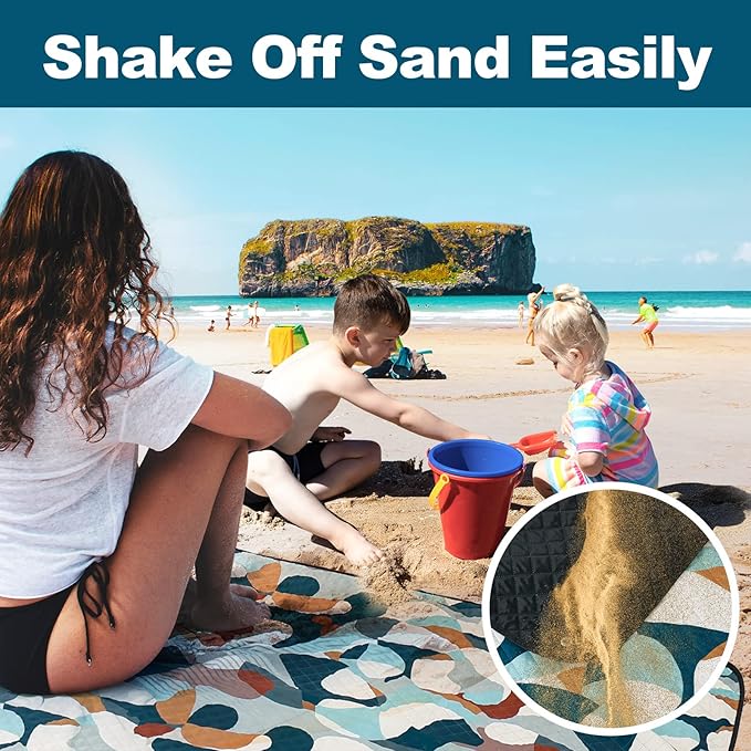 Picnic Blankets Extra Large, Waterproof Foldable Outdoor Beach Blanket Oversized 83x79” Sandproof, 3-Layer Picnic Mat for Camping, Hiking, Travel, Park, Concerts-Camouflage