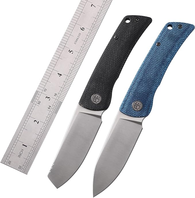 Petrified fish PFE05 Flavorist,3.15" K110 Satin Blade, 94g Micarta Handle Front Flipper Liner lock Folding knife (Khaki-S)