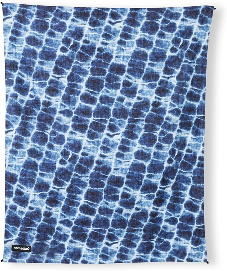 Nomadix Festival Blanket - Perfect for Picnics, Camping, & Lawn Seating - Plush Top & Water Resistant Base - Made with Post Consumer Recycled Materials - Agua Blue - 60x70