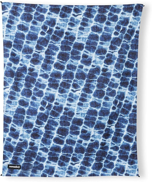 Nomadix Festival Blanket - Perfect for Picnics, Camping, & Lawn Seating - Plush Top & Water Resistant Base - Made with Post Consumer Recycled Materials - Agua Blue - 60x70