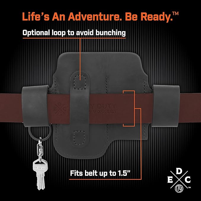 Multitool Sheath, Leather EDC Organizer, Belt Pouch Fits Multitool, Knife, Pen, Keys - Compatible with Heavy Duty Leatherman, Gerber, SOG Multitools