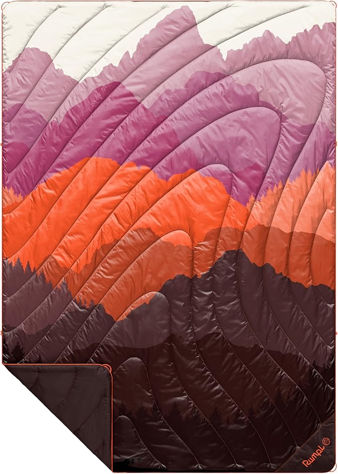 Rumpl Original Puffy Blanket - Warm Puffy Camping Blanket, 100% Recycled Polyester Insulation, Lightweight, Packable, Water-Resistant, Outdoor Puffer Blanket, 52"x75", Teton Dusk
