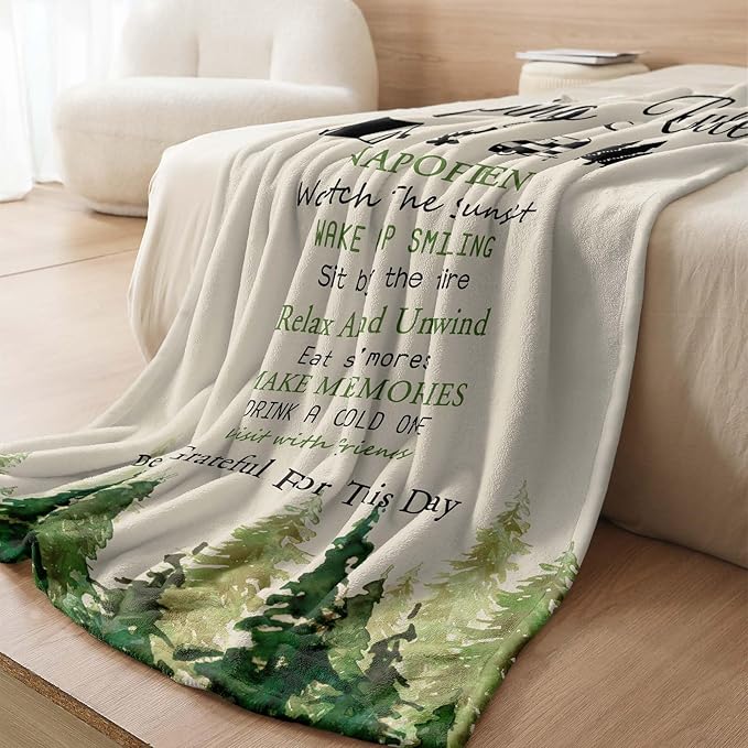 Camping Blanket, Camping Gifts, Best Gifts for Rv Owners, Camping Gifts for Women,Men, Kids, Rv Gifts, Gifts for Camping Lovers,Camping Essentials, Camping Accessories, Camping Throw Blanket 60inx50in