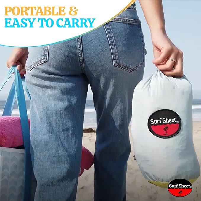 Sandproof Beach Blanket - Oversize Large Outdoor Picnic Blanket for Beaches & Camping - Portable Family Beach Blanket Waterproof Sandproof for Parks, Travel, Vacation Essentials (Yellow)