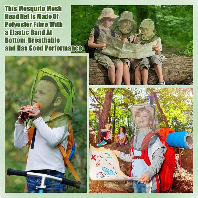 HESTYA 4 Pack Mosquito Net Face Mesh Net Protecting Net for Outdoor Hiking Camping Climbing Mosquito Fly Insects Preventing