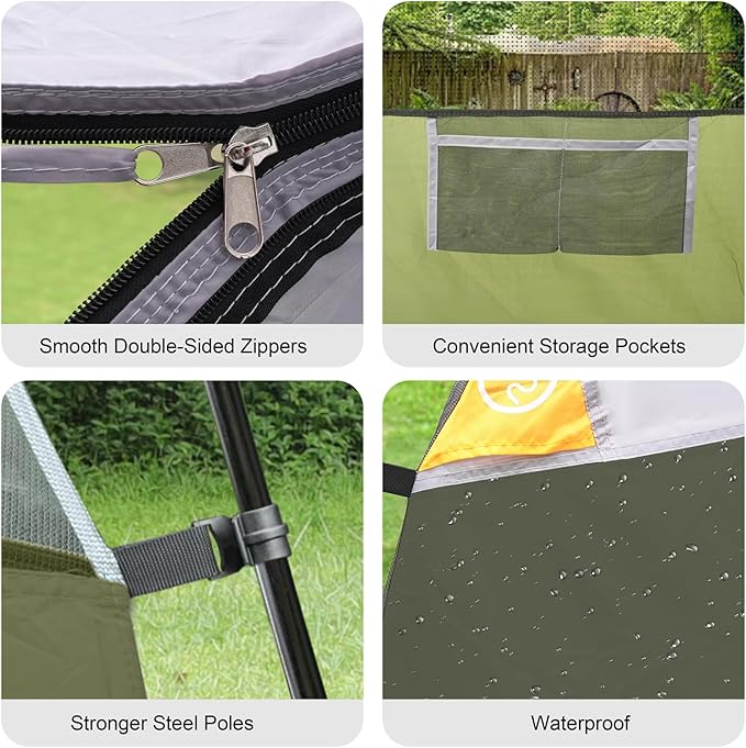 CAMPROS CP Tents for Camping 6 Person Waterproof Windproof Double Layer Family Camping Tent, Easy Setup Dome Tent with Large Mesh Windows & Wider Door for Outdoor Camping & Hiking