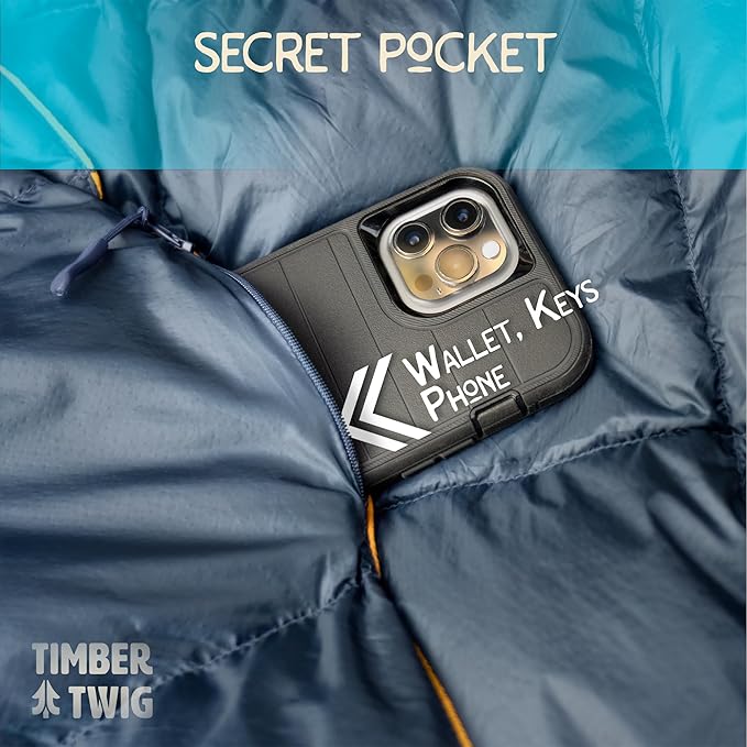 Outdoor, Travel, and Camping Puffy Down Blanket - Its Packable, Lightweight, and Warm - Midnight Ember
