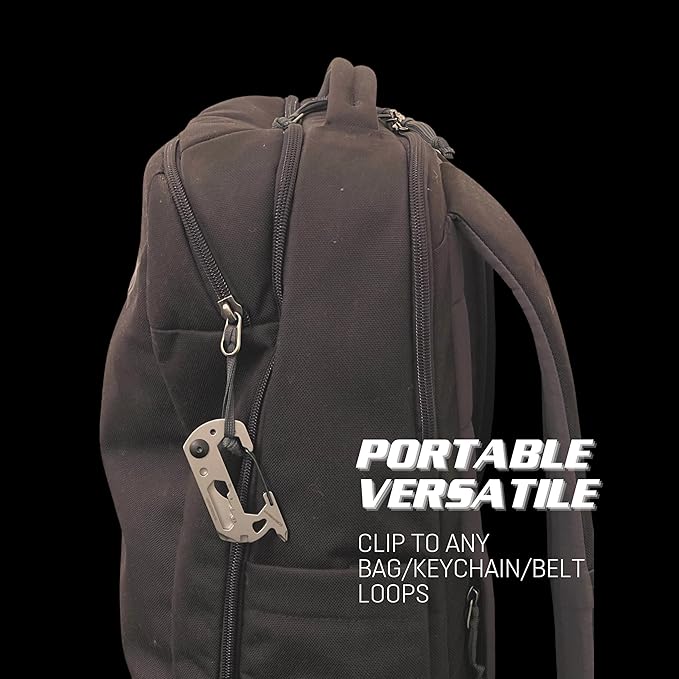 PREPARED4X Multitool Carabiner Keychain – 10-in-1 Stainless Steel EDC Tactical Survival Gear – Screwdriver, Ruler, Bottle Opener, Wrench, Box Cutter, Wire Cutter, and Bicycle Tools