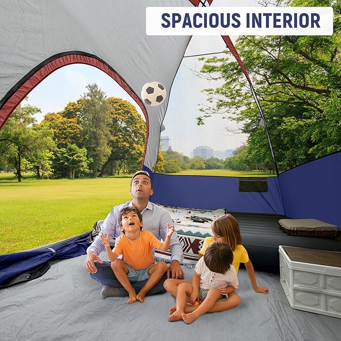 CAMPROS CP Tents for Camping 6 Person Waterproof Windproof Double Layer Family Camping Tent, Easy Setup Dome Tent with Large Mesh Windows & Wider Door for Outdoor Camping & Hiking