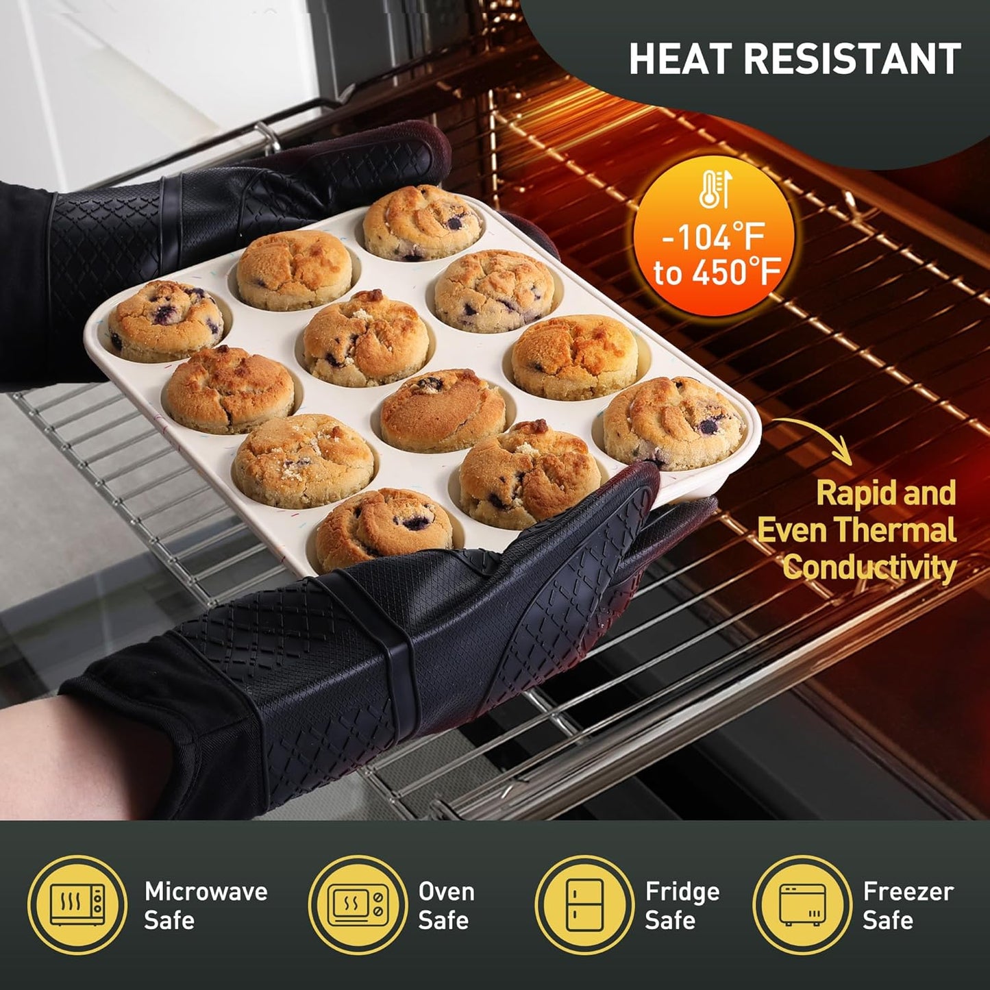 2 Pack 12 Cups Silicone Muffin Pan with Metal Reinforced Frame Regular Size Silicone Molds Cupcake Cake Baking Pans Cookie Baking Chocoflan Cupcake Mold Nonstick Muffin Tin Home Baking Supplies