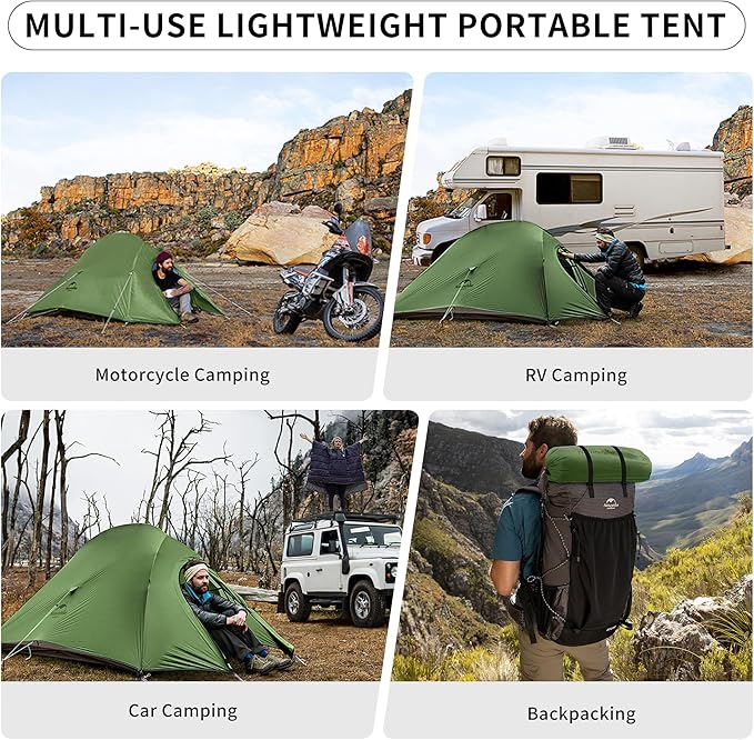 Naturehike Cloud-Up 2 Person Tent Lightweight Backpacking Tent with Footprint - Free Standing Ultralight Camping Hiking Backpack Tents Two Person Tent