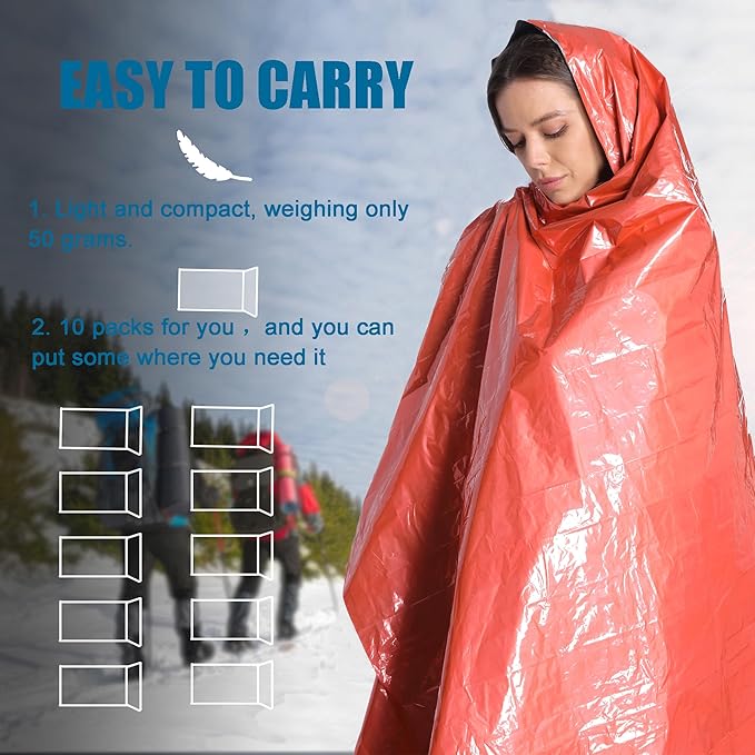 Emergency Mylar Thermal Blanket 82 * 51 in(4 Pack), Gigantic Space Blanket, Survival Blankets Heavy Duty Camping Gear, First Aid, Silver…