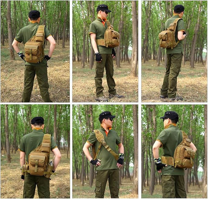 HUNTVP Tactical Military Sling Pack Chest Daypack Molle Backpack Shoulder Bag