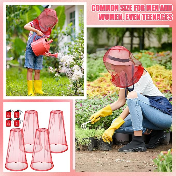 HESTYA 4 Pack Mosquito Net Face Mesh Net Protecting Net for Outdoor Hiking Camping Climbing Mosquito Fly Insects Preventing