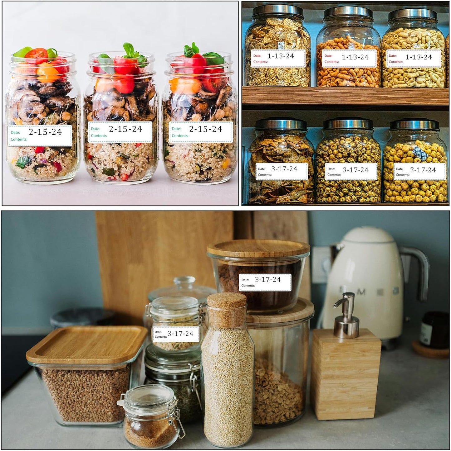 1000pcs Freezer Labels,1x3 inch for Food containers,Food Labels Quick and Easy to Remove- Easy to Write on(Blue)