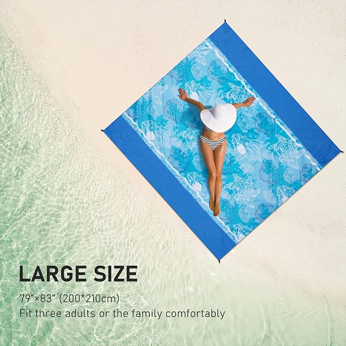AISPARKY Beach Blanket Waterproof Sandproof Extra Large Beach Mat Quick Drying Outdoor Picnic Durable Portable Blanket for Travel Camping Hiking Beach Festival Picnic