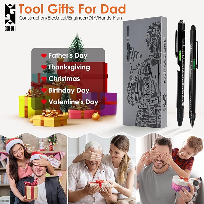 Stocking Stuffers Gifts for Men Adults,GOEDLI Multitool Pen Set,Unique Mens Stocking Stuffers Gifts Ideas for Him,Husband,Dad,Grandpa,Teens,Women,Boyfriend-Christmas Cool Gadgets Gifts
