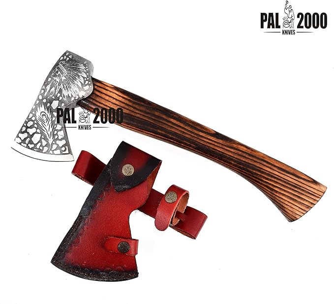 AX-2018 Custom Handmade Viking Hatchet Bearded Axe Head Camping Tomahawk Battle Tool with Sheath
