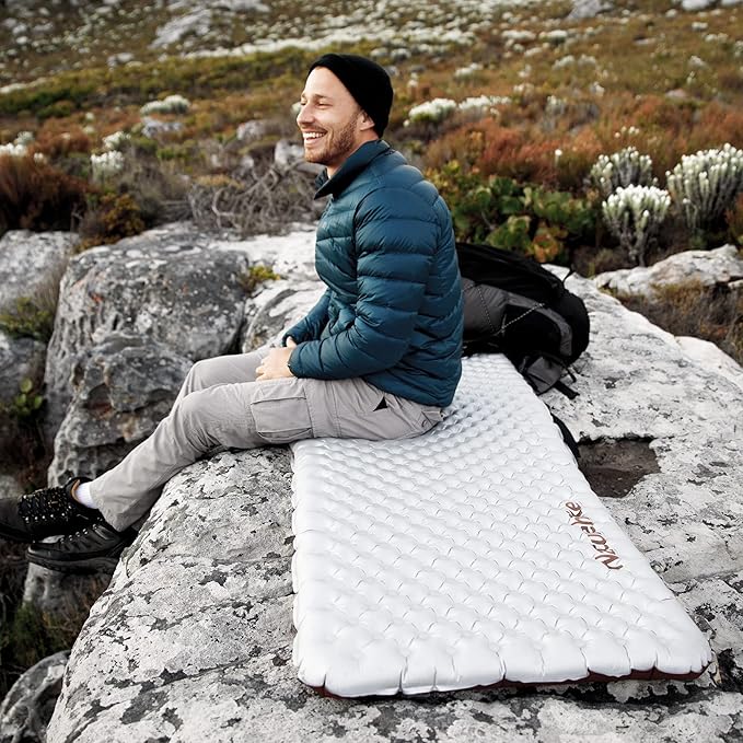 Naturehike 0.97LB Ultralight Self Inflating Sleeping Pad, Patchworkable Sleeping Mat with 5.8 R-Value for Camping, Hiking, Climbing with Inflatable Bag, Grey Mummy