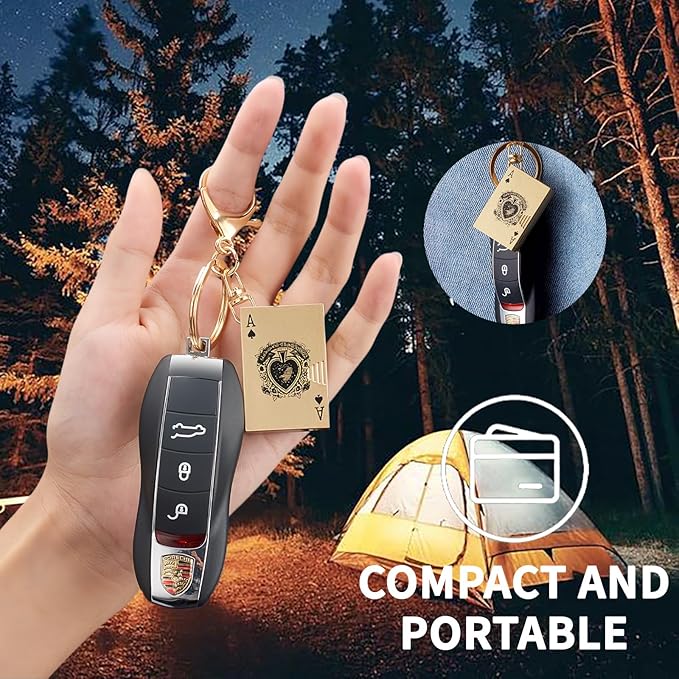 Playing Card Lighter Refillable Novelty Cool Keychains Lighter for Fireplace Candle Camping BBQ (Without Butane) (04)