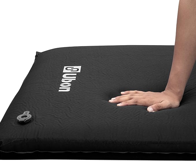 Ubon Sleeping Foam for One Person Fast Self Inflating Camping Pad 3 Inch Extra Thickness Camping Foam Pad Thick Inflatable Moisture-Proof Foam - Black